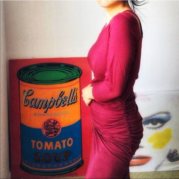 🇺🇸 MICHAEL STARS Cotton Ruched Jersey Dress e507 - Picture 7 of 8